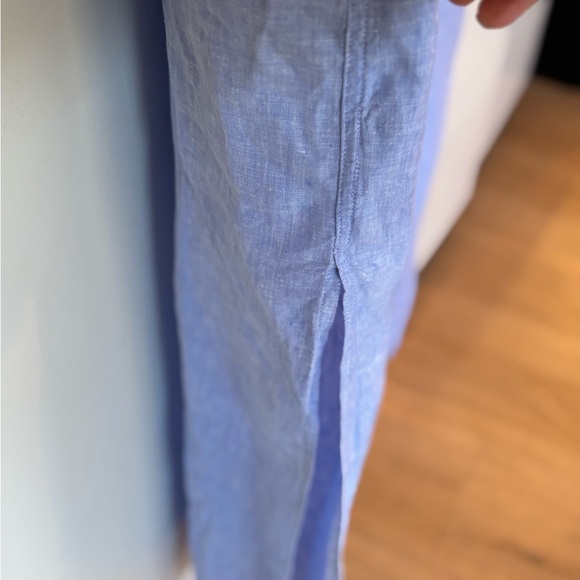 J.Crew Bungalow Maxi Popover Dress in French Blue Linen - Picture 7 of 9